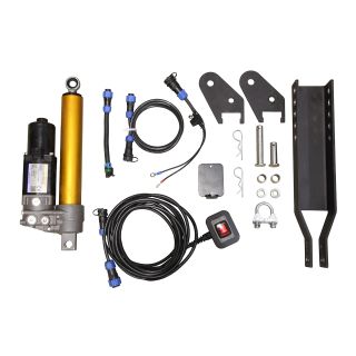 Electric-hydraulic height adjuster for flail mower